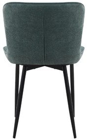 Καρέκλα τραπεζαρίας Chiara Megapap πράσινο ύφασμα - μεταλλικό μαύρο πόδι 48x58x81εκ.
