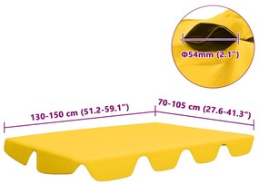 vidaXL Πανί Ανταλλακτικό για Κούνια Κήπου Κίτρινο 150/130 x 105/70 εκ.