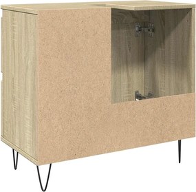 vidaXL Ντουλάπι Μπάνιου Sonoma Δρυς 65x33x60 εκ. Επεξεργασμένο Ξύλο