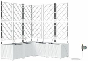 vidaXL Ζαρντινιέρες κήπου Λευκό 120 x 120 x 142 cm Ατσάλι