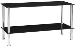 Τραπεζάκι Σαλονιού Μαύρο 110 x 43 x 60 εκ. από Ψημένο Γυαλί - Μαύρο