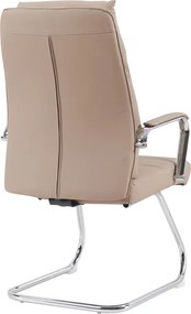 Καρέκλα επισκέπτη Siquel I pakoworld pu σε cappuccino απόχρωση 58x62x105εκ