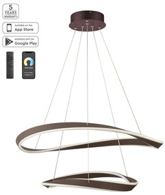 Φωτιστικό Οροφής LED Dimmable Smart WiFi Homelighting Mateo 77-8129 Coffee