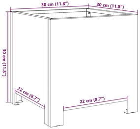 Ζαρντινιέρα Μαύρη 30x30x30 εκ. από Ατσάλι - Μαύρο