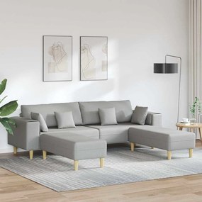 vidaXL Υφασμάτινος καναπές με μαξιλάρι 3 pcs Σκίουρος Γκρί 208 εκ. ύφασμα