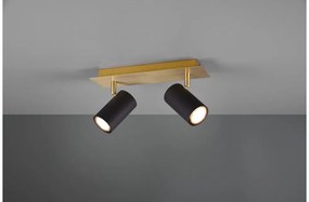 Σποτ Φωτιστικό Οροφής 2xGU10 Διπλό Κινητό Marley Trio Lighting-802400280-Μαύρο-Χρυσό 802400280