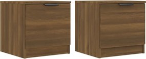 vidaXL Κομοδίνα 2 τεμ. Καφέ Δρυς 40 x 39 x 40 εκ.