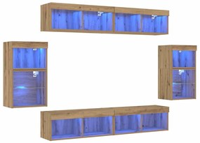 vidaXL Κέντρο Ψυχαγωγίας 8 pcs artisan δρυς 40 x 28.5 x 40 εκ