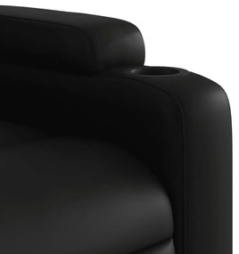 Πολυθρόνα Μασάζ Ανακλινόμενη με Ανύψωση Μαύρη Συνθ. Δέρμα - Μαύρο