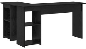 vidaXL Γραφείο με ράφι Μαύρη δρυς 142 x 102 x 73 εκ Επεξεργασμένο ξύλο