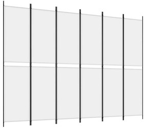 vidaXL Διαχωριστικό Δωματίου με 6 Πάνελ Λευκό 300x220 εκ. από Ύφασμα
