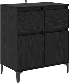 vidaXL Πλαϊνό γραφείο με συρτάρι Μαύρη Οξυά 60 x 35 x 70 cm