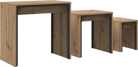 vidaXL Τραπεζάκι σαλονιού 3 pcs Artisan Oak Επεξεργασμένο ξύλο