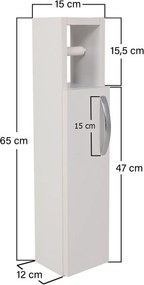 Έπιπλο Μπάνιου Λευκό PRELA 15x12x65