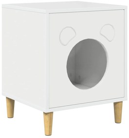 vidaXL Σπίτι Γάτας Λαμπερό Λευκό 42,5 x 40 x 52,5 εκ