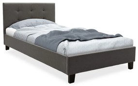 Κρεβάτι Mago  ύφασμα ανθρακί 100x200εκ Υλικό: FABRIC 100%  POLYESTER - PLYWOOD - HARDWOOD 006-000036