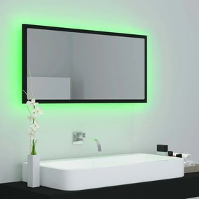 Καθρέφτης Μπάνιου με LED Μαύρος 90x8,5x37 εκ. Ακρυλικός - Μαύρο