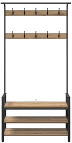 vidaXL Κρεμάστρα artisan δρυς 95 x 34 x 184 εκ Επεξεργασμένο ξύλο