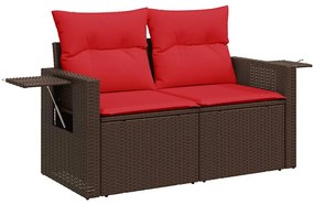 vidaXL Σαλόνι Κήπου 8 Τεμαχίων Καφέ Συνθετικό Ρατάν Μαξιλάρια Ακακία