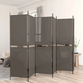 vidaXL Διαχωριστικό Δωματίου με 6 Πάνελ Ανθρακί 300x180 εκ. από Ύφασμα