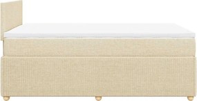 vidaXL Κρεβάτι Boxspring με Στρώμα Κρεμ 120x190 εκ. Υφασμάτινο