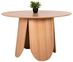 DINING ROUND TABLE DENTY  MDF WITH OAK VENEER-OAK COLOR Φ120x75Hcm.