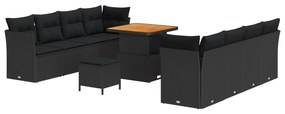 Σετ Καναπέ Κήπου 11 pcs Μαύρο συνθετικό ρατάν