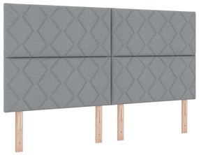 vidaXL Κρεβάτι με ελατήρια με στρώμα Ανοιχτό γκρι 180 x 200 cm ύφασμα