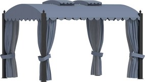 vidaXL Κιόσκι με Κουρτίνες Ανθρακί 3 x 4 μ. Ατσάλινο