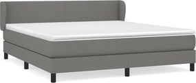 vidaXL Κρεβάτι Boxspring με Στρώμα Σκούρο Γκρι 180x200 εκ Υφασμάτιν