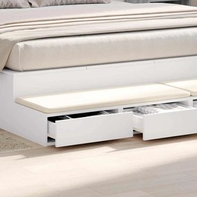 vidaXL Συρτάρια κρεβατιού με συρτάρι Λευκό 200 x 36.5 x 16.5 εκ
