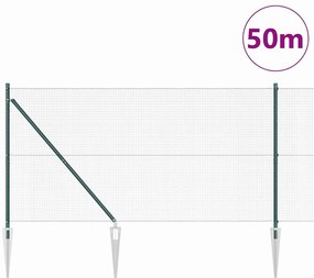 vidaXL Φράχτης με Στήλες. Πράσινο 1.2 x 50 m Ατσάλι