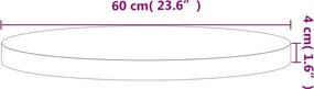 vidaXL Επιφάνεια Τραπεζιού Στρογγυλή Ø60x4 εκ. Μασίφ Ξύλο Οξιάς