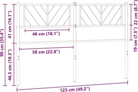 vidaXL Ανταλλακτικό κεφαλάρι Λευκό 120 εκ. Μεταλλικό