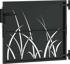vidaXL Πύλη Κήπου Μαύρο 85 x 100 cm Ατσάλι με Επικάλυψη Πούδρας