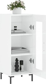 vidaXL Ντουλάπι Γυαλιστερό Λευκό 34,5x34x90 εκ. Επεξεργασμένο Ξύλο