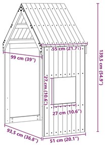 Οροφή Κρεβατιού Παιδική Λευκό 55x99x139,5εκ Μασίφ Ξύλο Πεύκου - Λευκό