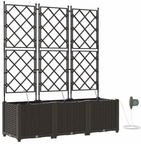 vidaXL Ζαρντινιέρες κήπου Καφέ 120 x 40 x 142 cm Ατσάλι