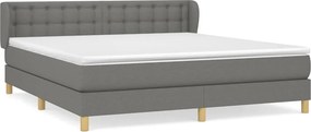 vidaXL Κρεβάτι Boxspring με Στρώμα Σκούρο Γκρι 180x200 εκ Υφασμάτιν