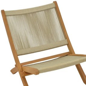 Καρέκλα - Πολυθρόνα Seeal teak ξύλο και σχοινί σε φυσκή απόχρωση 61x76x72 εκ. 61x76x72 εκ.
