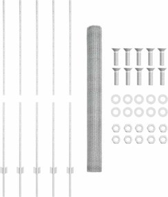 vidaXL Τεντώτο με στήριγμα Ασημί 1,5 x 10 m Ατσάλι