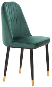 DINING CHAIR CHRYSSA  CYPRESS GREEN VELVET-METAL LEGS IN BLACK 44x47x83Hcm.