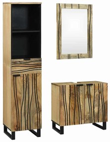 vidaXL Σετ Επίπλων Μπάνιου με συρτάρι 3 pcs Καφέ 38 x 33 x 160 εκ.