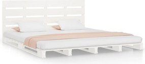 vidaXL Πλαίσιο Κρεβατιού Λευκό 120x190 εκ Μασίφ Πεύκο Μικρό Διπλό