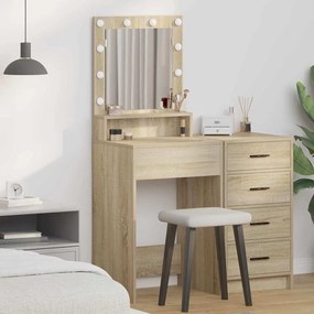 vidaXL Τραπέζι Μεταποίησης με Φωτισμό LED σε Sonoma Oak, 50x41x135 εκ.