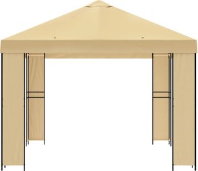 vidaXL Κιόσκι 4 x 3 μ Κρεμ Πολυεστέρας και Χάλυβας 190 gsm