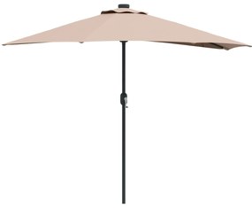 Ομπρέλα Κήπου Taupe 294 x 150 x 224 εκ Πολυεστέρας και Χάλυβας