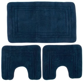 Πατάκια Μπάνιου Zucchi (Σετ 3τμχ) Navy Blue DimCol 55X90 100% Cotton