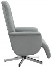 vidaXL Πολυθρόνα Ανακλινόμενη με Υποπόδιο Ανοιχτό Γκρι Υφασμάτινη