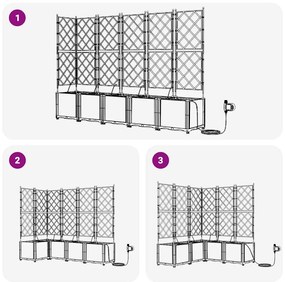 vidaXL Ζαρντινιέρες κήπου Γκρι 120 x 120 x 142 cm Ατσάλι